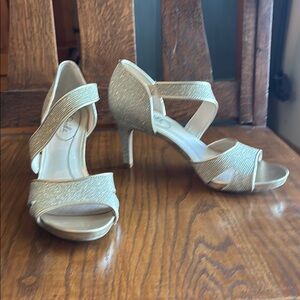 Elegant Gold Strappy Heels